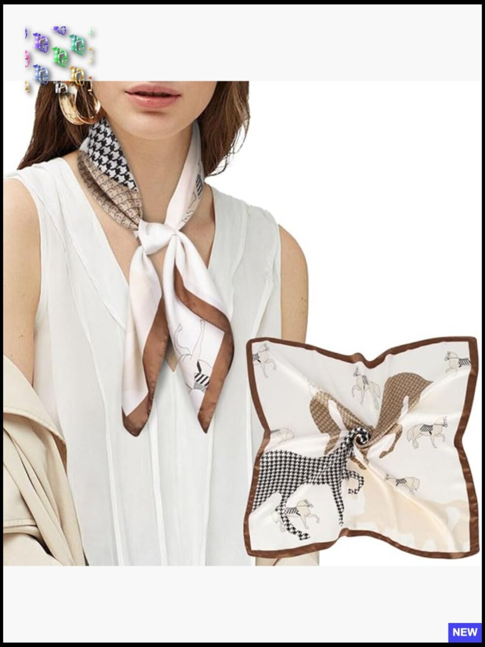Satin Square Head Scarf Medium 27.5x27.5 Silk Feeling Hair Wrap